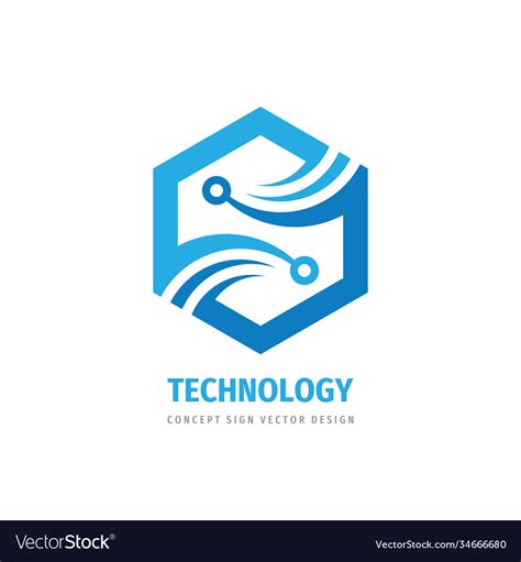 Digital Technology Logo Concept Design Royalty Free Vector