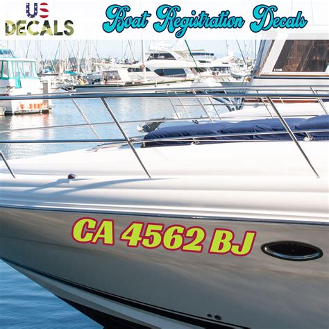Boat Registration Number Identification Regulation Decal Sticker Lette