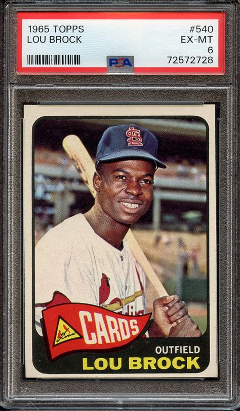 Lot Detail 1965 TOPPS 540 LOU BROCK PSA EX MT 6