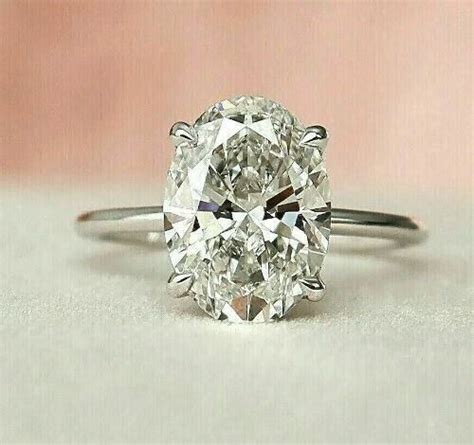 2 50 CTW Oval Cut DEF Moissanite Solitiare Engagement Ring 14k White