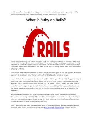 Ruby Rails Web Development Pdf