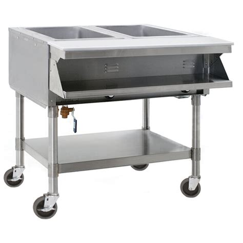 Eagle Group SPHT Two Pan Sealed Well Portable Hot Food Table With Undershelf V Phase