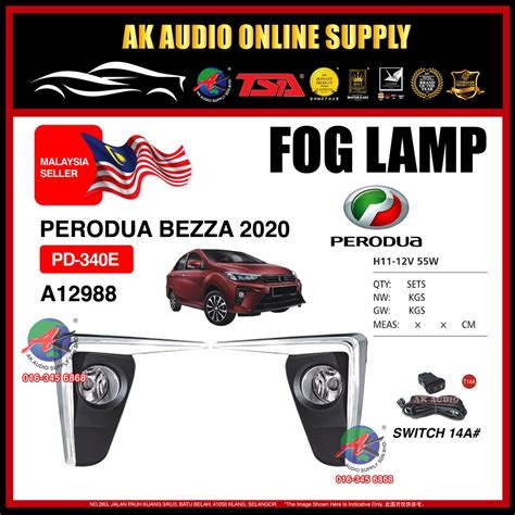 PENTAIR PERODUA BEZZA 2020 2021 OEM Fog Lamp Sport Light Full Set PD