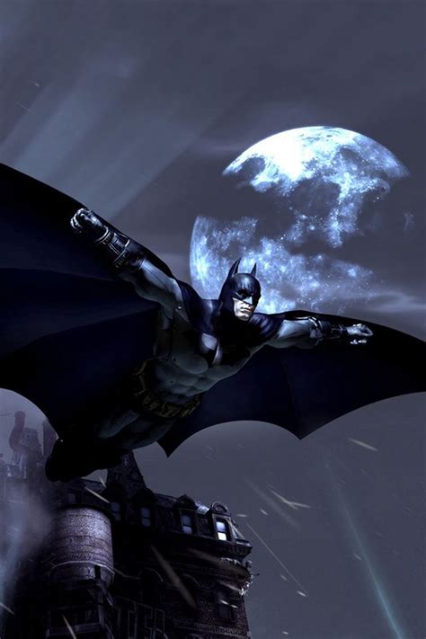 Batman With His Awesome Cape Gliding Through The Night Seriously I