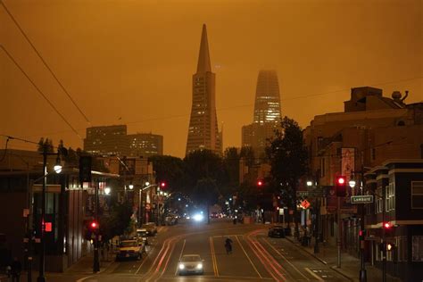 Photos Orange Skies ‘snowing Ash From Bay Area Fire Smoke Los