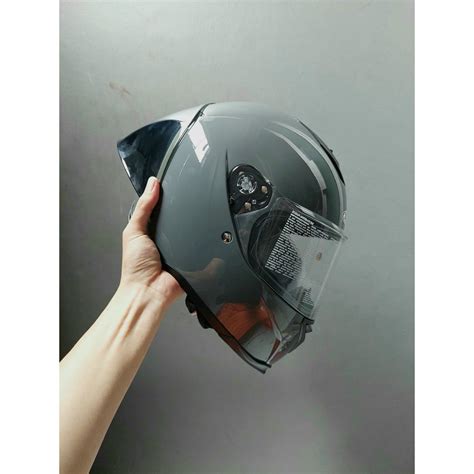 Jual Zeus Zs B Grey C Full Face Single Flat Visor Free Dark Smoke