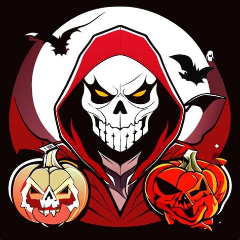 Premium Vector Halloween Horror Skeletor And Pumpkin Design Vector