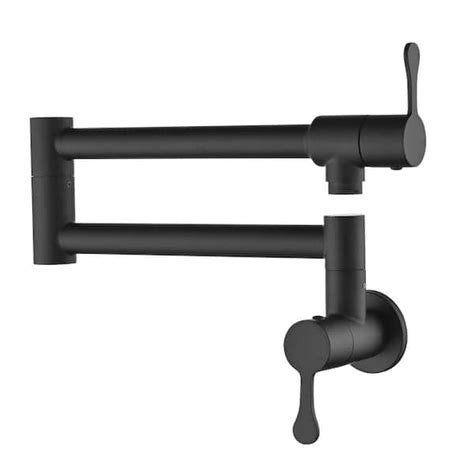 Wall Mounted Pot Filler With Double Handle In Matte Black Gl W1177125360 The Home Depot