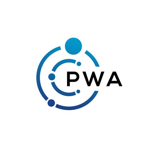 PWA letter technology logo design on white background. PWA creative