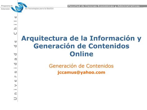 Ppt Arquitectura De La Informaci N Y Generaci N De Contenidos Online