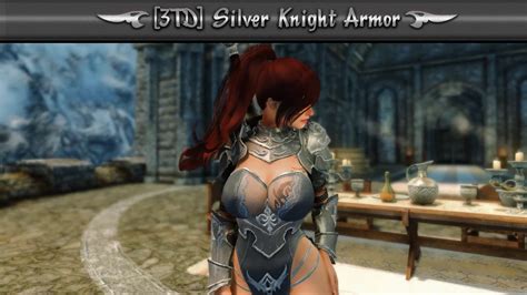 3TD Silver Knight Armor CBBE 3BA 鎧アーマー Skyrim Special Edition Mod