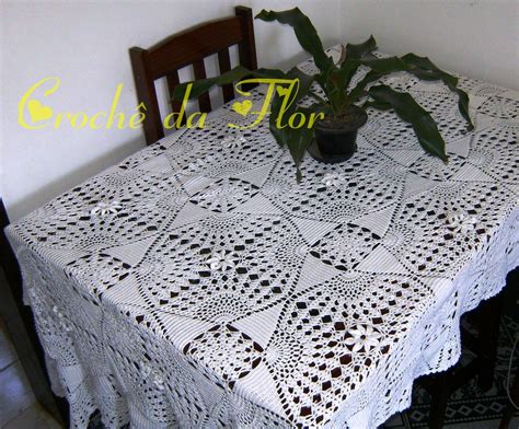 Crochê da Flor Toalha de mesa retangular em crochê Diy Crafts Vintage