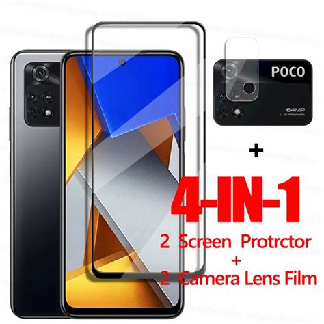 Full Glue Screen Protector For Xiaomi Poco M4 Pro 4G Glass Poco X3 X4