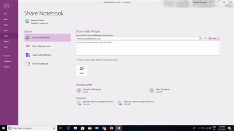 How To Share The Notebook Using Onenote Desktop App Youtube