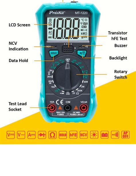 Pro Skit Mt Mt Compact Digital Multimeter For Fdm D