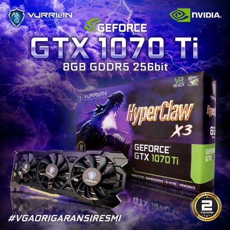 Jual Vga Card HyperClaw GTX 1070 Ti 8GB GDDR5 256Bit Vurrion Geforce