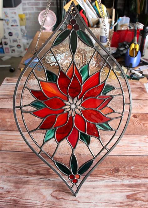 Patterns Poinsettia Flower Stained Glass Patterns Digital Download Hobby License Etsy