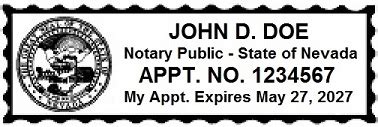 Nevada Rectangular Official Seal Stamp Notary Bonding