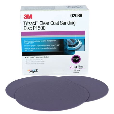 3m 02088 Trizact Hookit Hook And Loop Clear Coat Sanding Disc 6 Inch