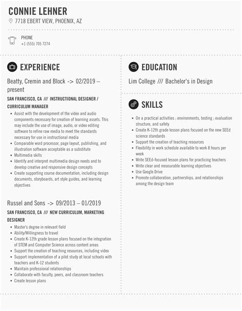 Curriculum Designer Resume Samples | Velvet Jobs