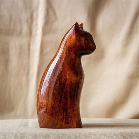 Wooden Cat Carved From Ash Tree The Wood Material For All My Work I Am