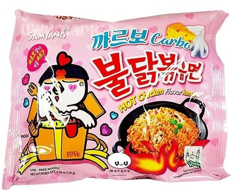 Лапша SamYang Hot Chicken flavor Ramen Carbo СамЯнг Острая Курица с Соусом Карбонара гр шт