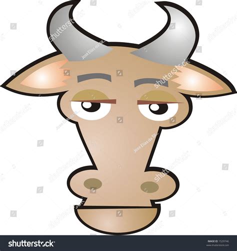 Bull Face Stock Vector Illustration 1529746 Shutterstock