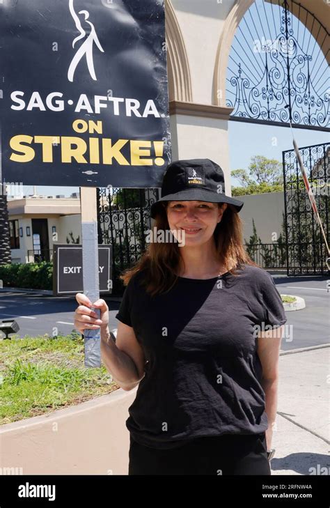 Hollywood, Ca. 4th Aug, 2023. Jeanne Tripplehorn at the SAG-AFTRA and WGA Strike outside ...