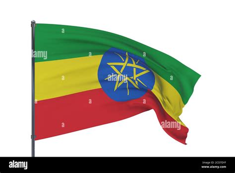 3d Illustration Waving Flags Of The World Flag Of Ethiopia Isolated