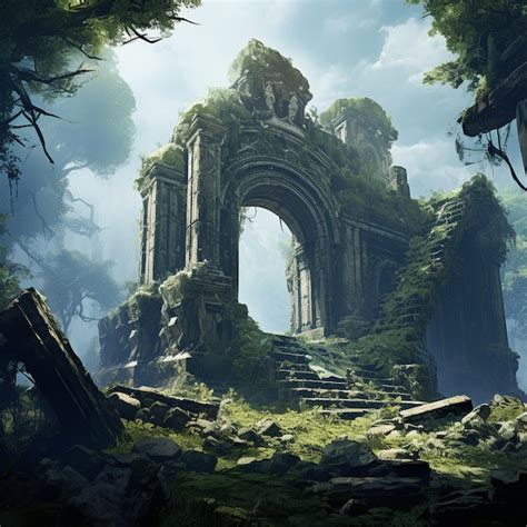 Premium AI Image Whispers Of The Past Discovering The Forgotten Ruins