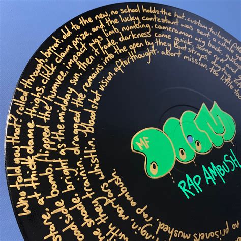 Mf Doom Hand Painted Vinyl Record With Lyrics Of Rap Etsy