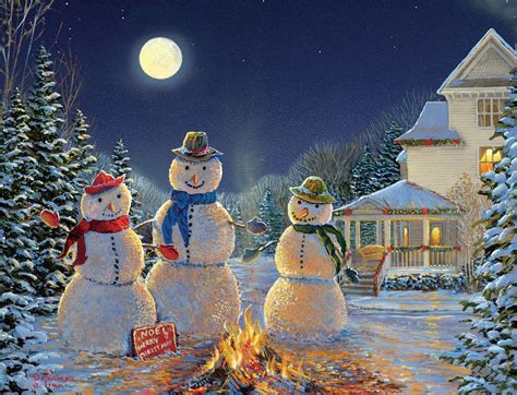 Sam Timm Moonlit Snowmen Boxed Christmas Card 1309x1000 Christmas