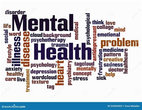 Word Cloud With Mental Health Concept Create With Text Only Stock Illustration Illustration Of