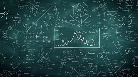 Mathematical Formulas On A Green Chalkboard Vector Illustration Stock Illustration