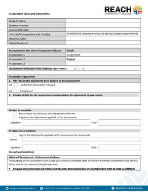 Sitxinv Sfaf Assessment Cover Sheet This Form Is To Be