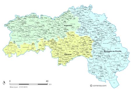 Carte Des Nouveaux Arrondissements De L Orne Avec Villes Et Communes