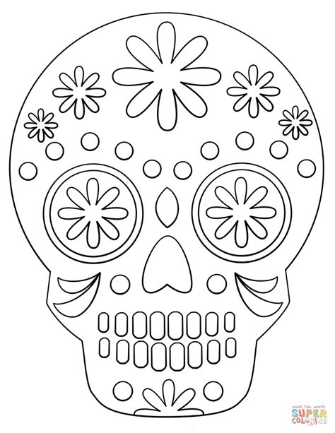 Dibujo De Calavera Simple Para Colorear Dibujos Para Colorear