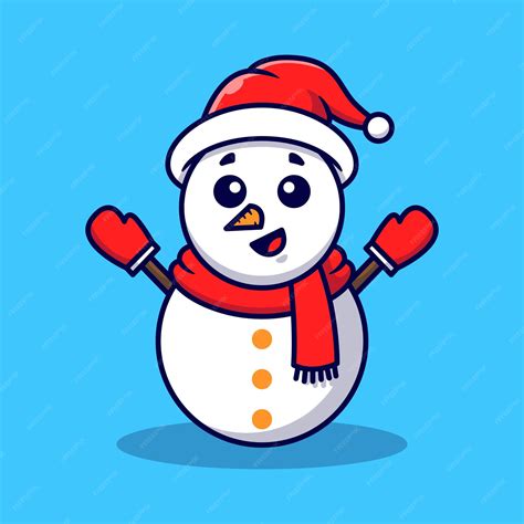 Premium Vector Cute Snowman Vector Cartoon Illustration Isolated On