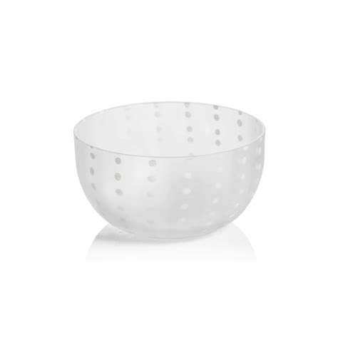 Small White Dots Glass Bowl The Peppermill