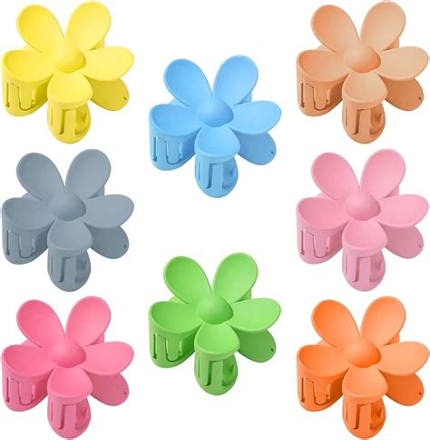 Pack Of Hair Clips With Flower Large Flower Hair Clips Matte Flower