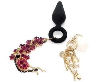 Set Of 2 Jewelry For Anal Plug Ring Bullet Tail Butt Plug Anal Jewelry