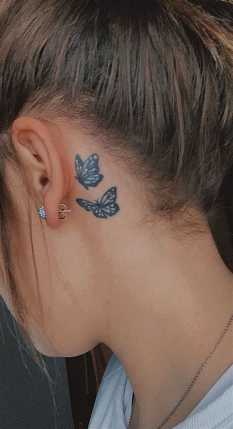 Butterfly Tattoo Neck Tattoos Women Small Tattoos Behind Ear Tattoos