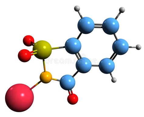 Immagine 3d Della Formula Scheletrica Di Saccarina Sodica Illustrazione