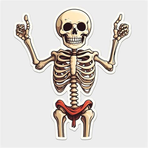 Premium Photo | A stciker of funny man skeleton