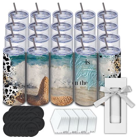 Sublimation Tumblers Bulk 20 Oz 20 Pack Stainless Steel Double Wall