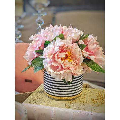 House Of Hampton Peonies Centerpiece In Vase Reviews Wayfair