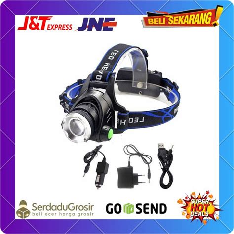 Jual Senter Kepala LED High Power Headlamp 1 LED Cree XML T6 BONUS