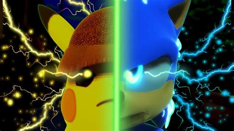 Detective Pikachu Vs Pelicula Sonic Pokemon Y Sonic Fondo De Pantalla