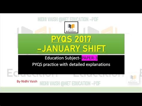 Nta Ugc Net Education Pyqs January Shift Paper With