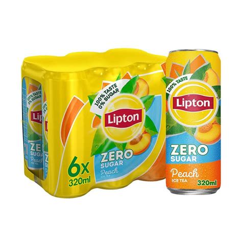 Lipton Zero Sugar Peach Iced Tea Pack Of 6 Lipton